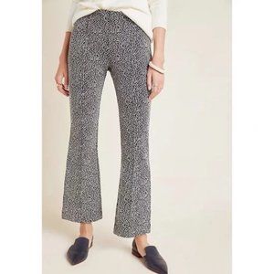 Anthropologie The Essential Leopard Cropped Flare Trousers XS